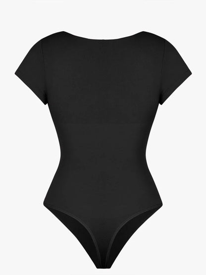 Seamless Bust Support Waist & Abdomen Shaping Thong Bodysuit -