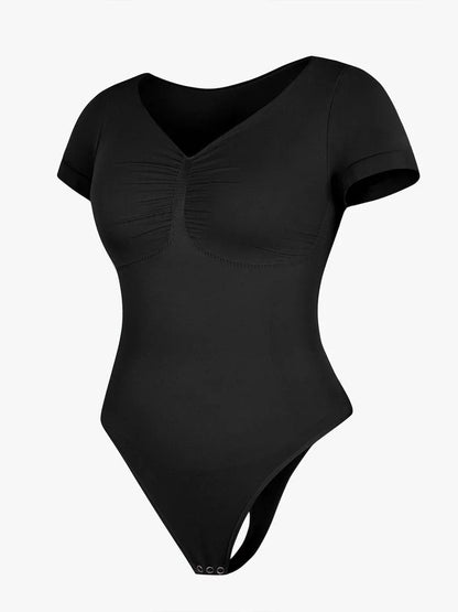 Seamless Bust Support Waist & Abdomen Shaping Thong Bodysuit -