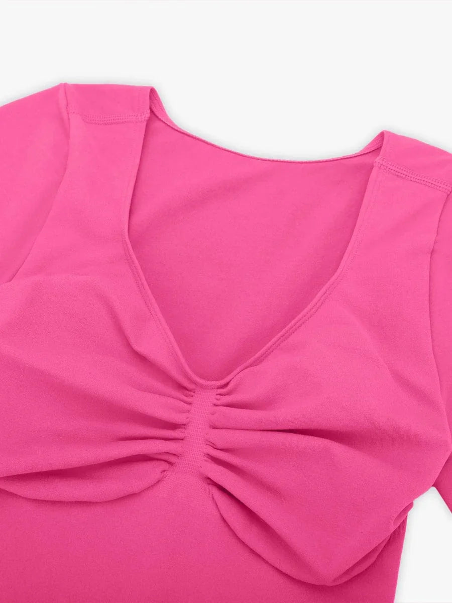 Seamless Bust Support Waist & Abdomen Shaping Thong Bodysuit -