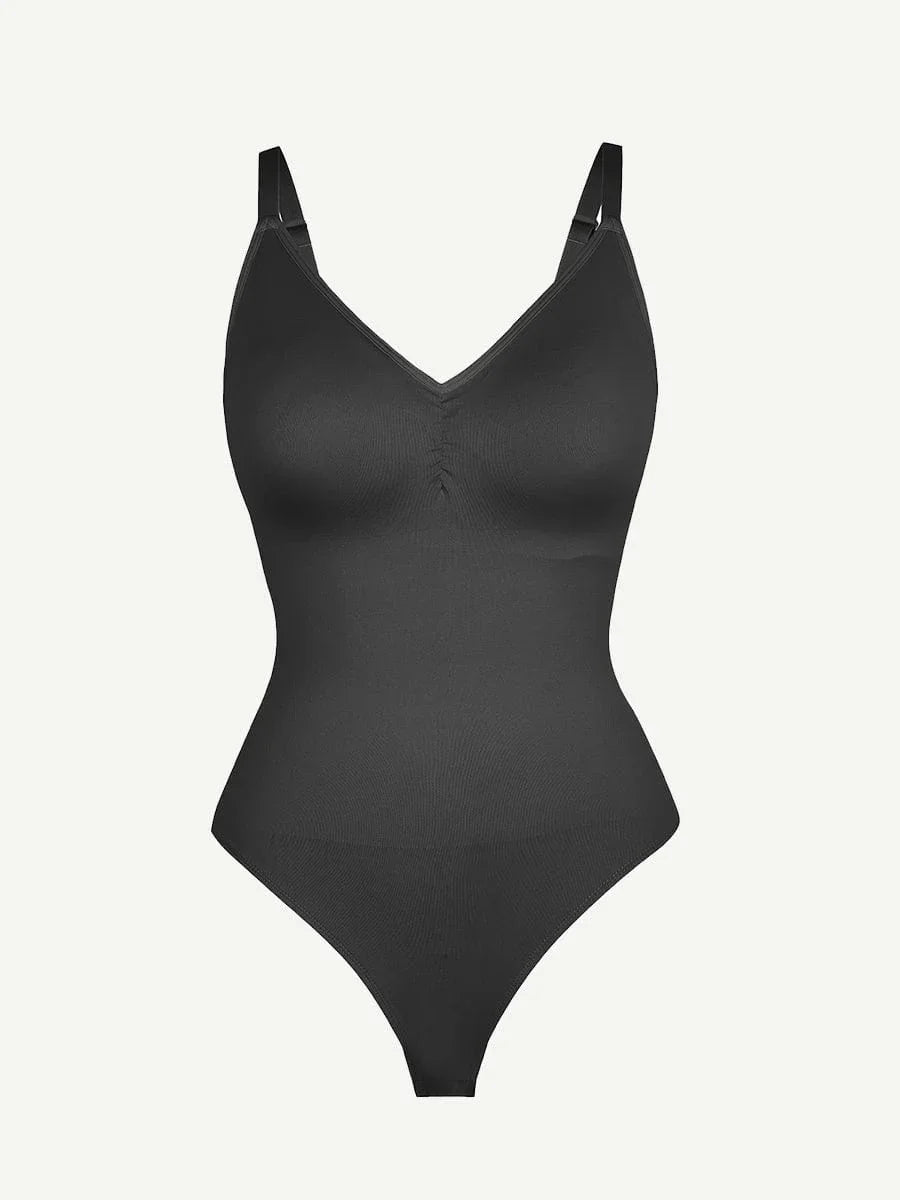 Seamless Thong Bodysuit with Built-In Bra & Tummy Control -