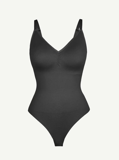 Seamless Thong Bodysuit with Built-In Bra & Tummy Control -