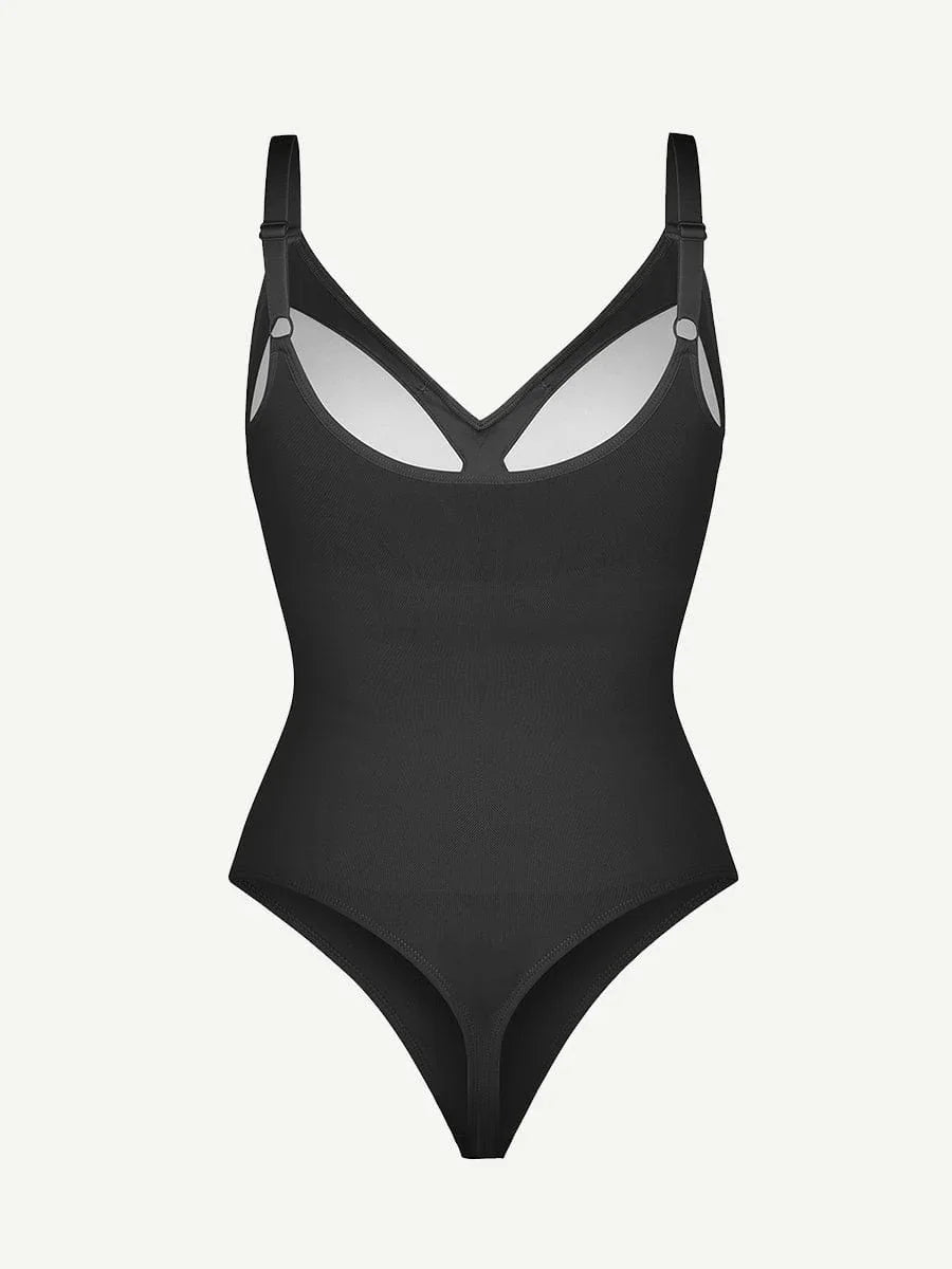 Seamless Thong Bodysuit with Built-In Bra & Tummy Control -