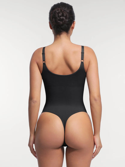 Seamless Thong Bodysuit with Built-In Bra & Tummy Control -