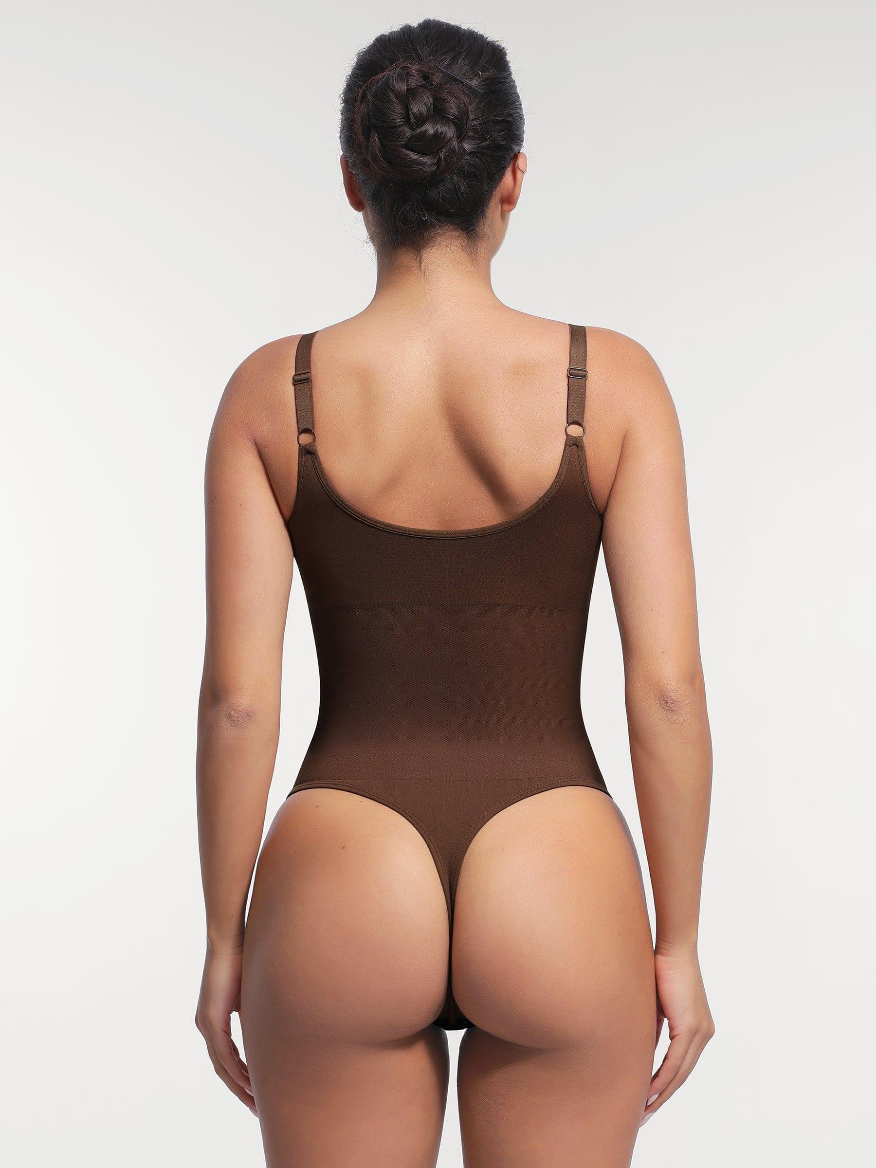 Seamless Thong Bodysuit with Built-In Bra & Tummy Control -