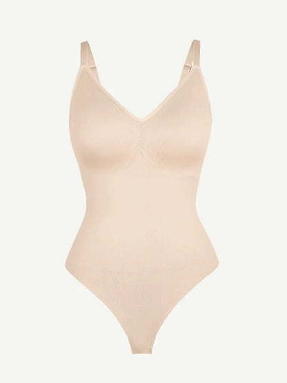 Seamless Thong Bodysuit with Built-In Bra & Tummy Control -
