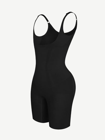Wholesale Seamless Open-Bust Abdomen Flattening Mid-Thigh Bodysuit
