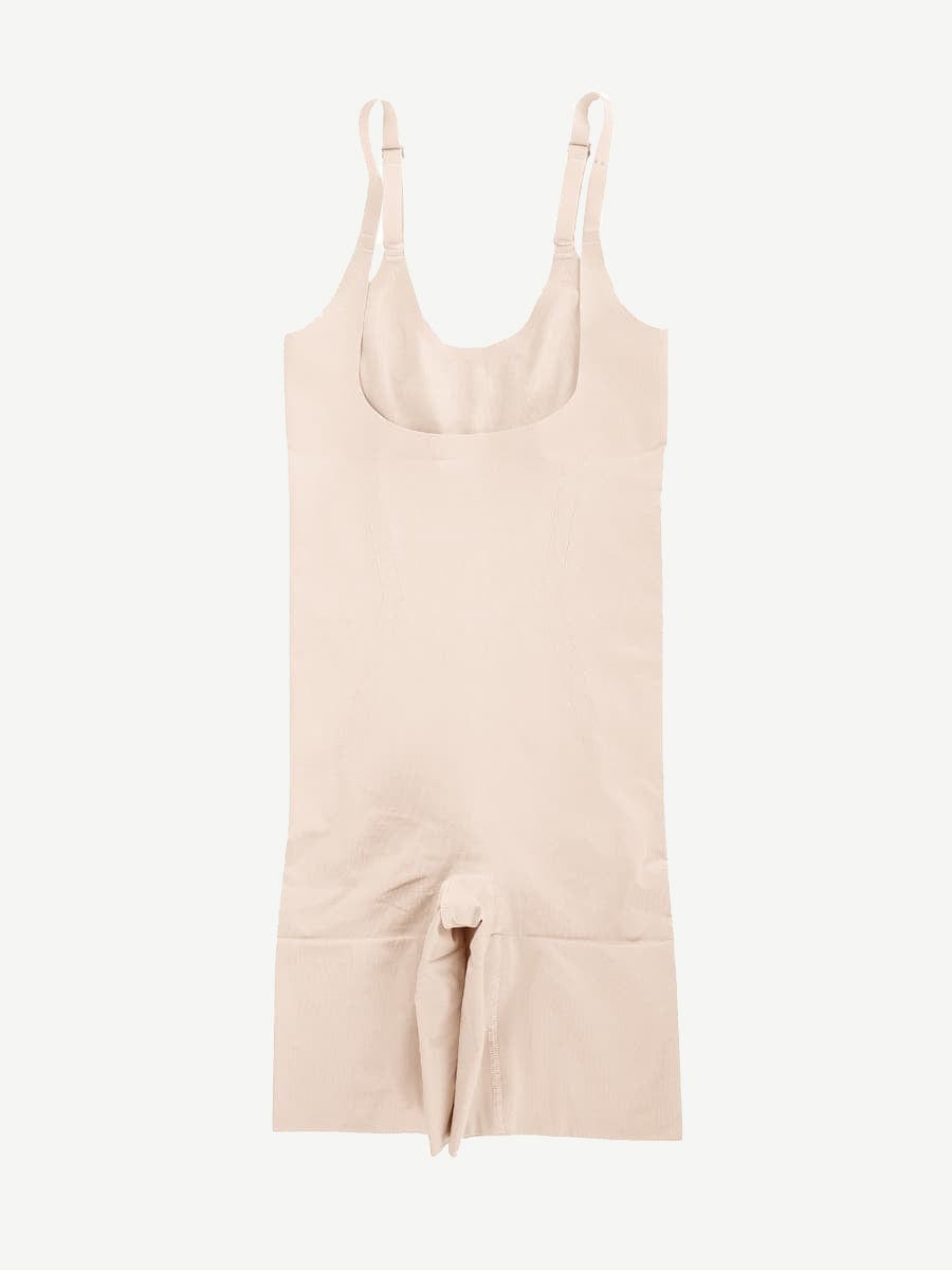 Wholesale Seamless Open-Bust Abdomen Flattening Mid-Thigh Bodysuit