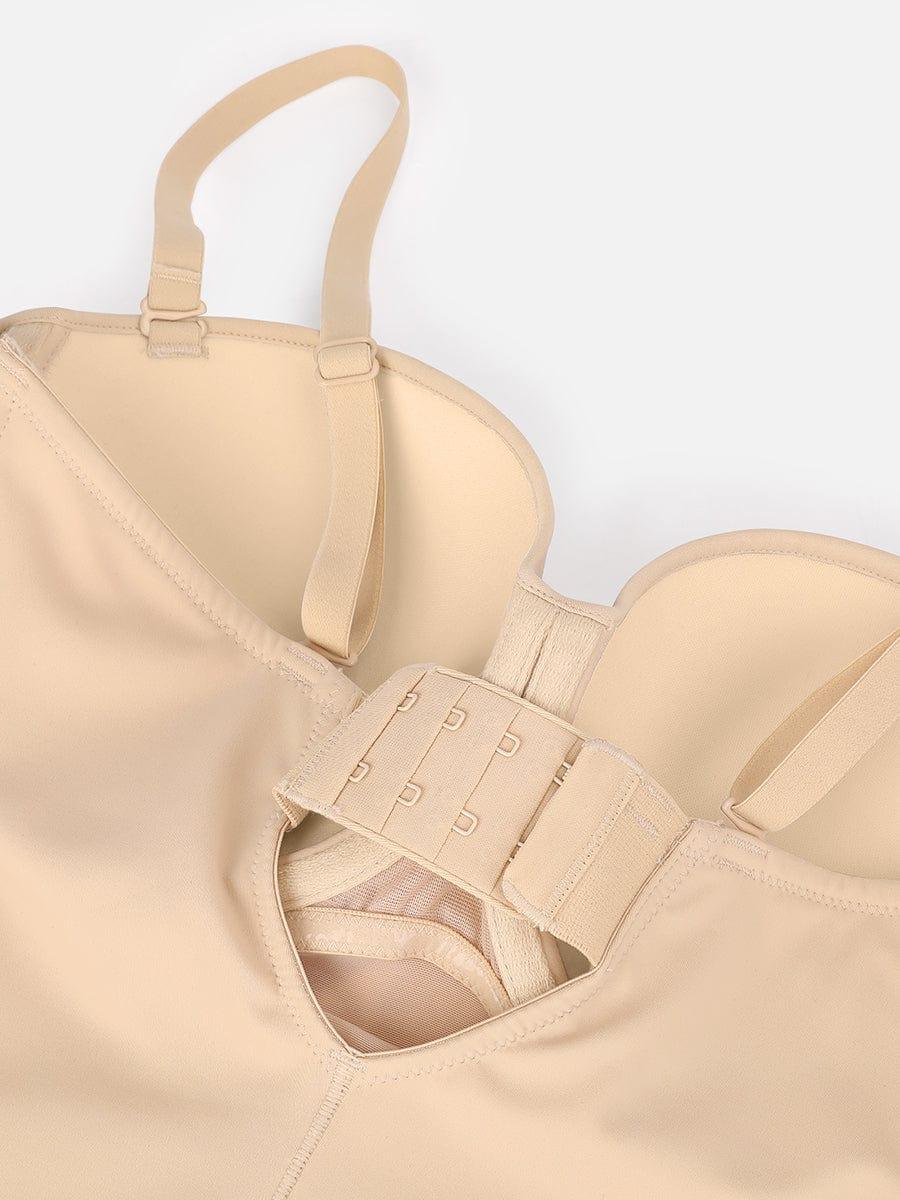 One-Piece Underwire Strap Removable Waist And Abdomen Shaping Thong Bodysuit -