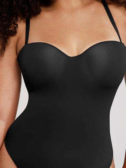 One-Piece Underwire Strap Removable Waist And Abdomen Shaping Thong Bodysuit -