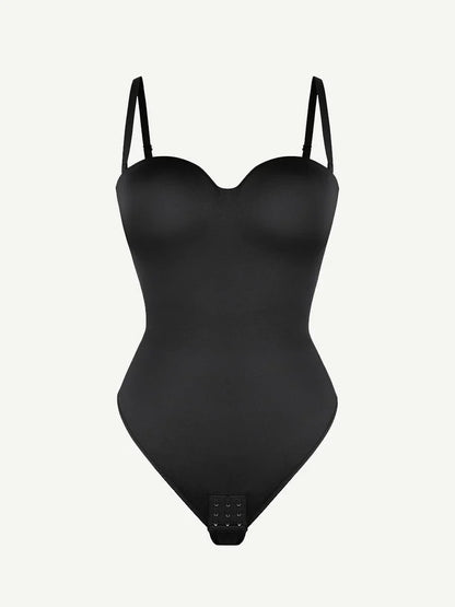 One-Piece Underwire Strap Removable Waist And Abdomen Shaping Thong Bodysuit -
