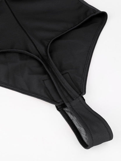 One-Piece Underwire Strap Removable Waist And Abdomen Shaping Thong Bodysuit -