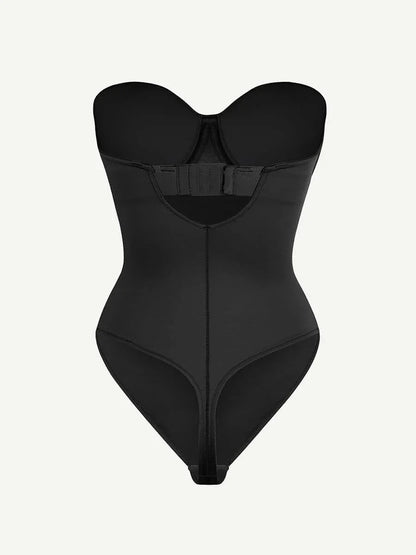 One-Piece Underwire Strap Removable Waist And Abdomen Shaping Thong Bodysuit -