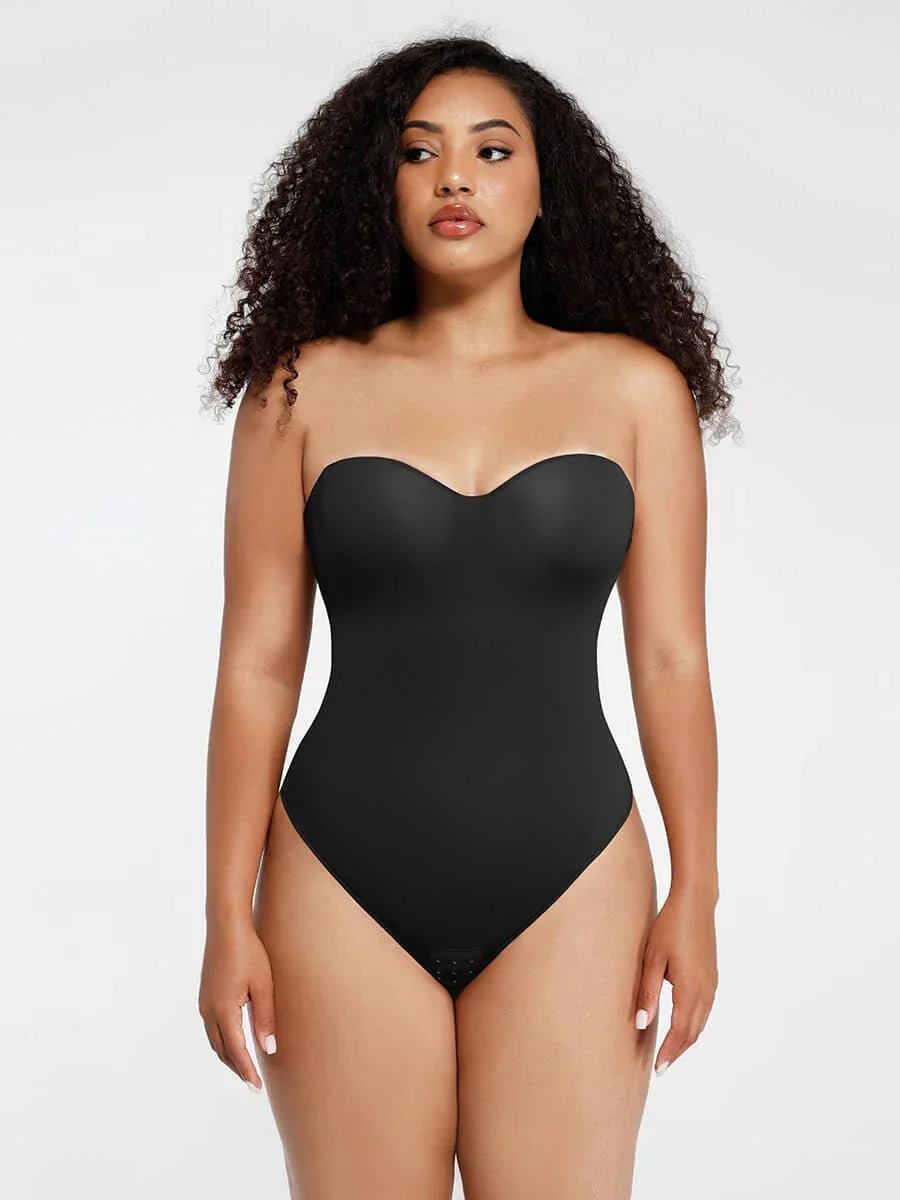 One-Piece Underwire Strap Removable Waist And Abdomen Shaping Thong Bodysuit -