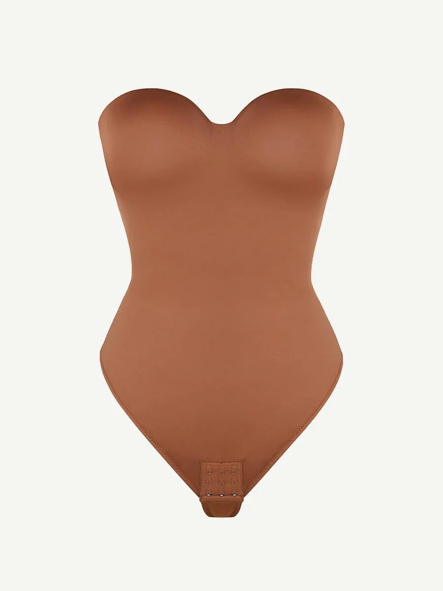 One-Piece Underwire Strap Removable Waist And Abdomen Shaping Thong Bodysuit -