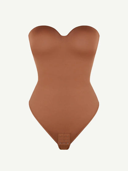 One-Piece Underwire Strap Removable Waist And Abdomen Shaping Thong Bodysuit -