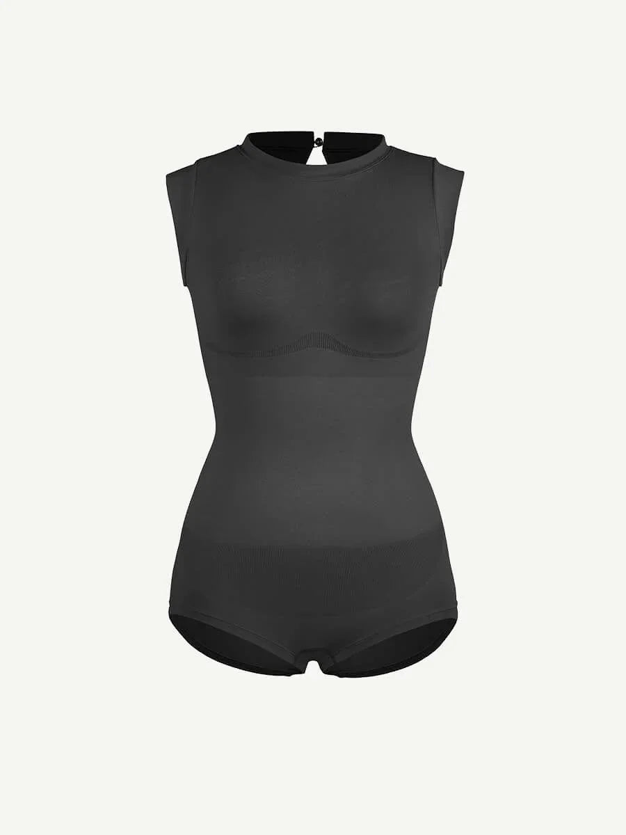 Seamless Cap Sleeve Bodysuit for Waist and Abdomen Shaping Shapewear -