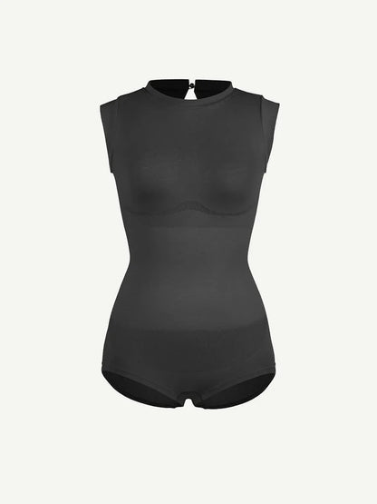 Seamless Cap Sleeve Bodysuit for Waist and Abdomen Shaping Shapewear -