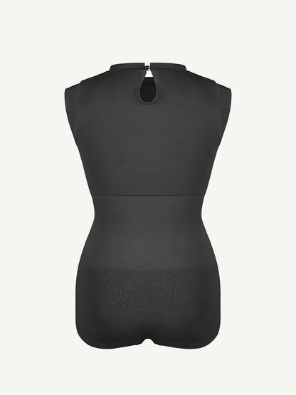 Seamless Cap Sleeve Bodysuit for Waist and Abdomen Shaping Shapewear -