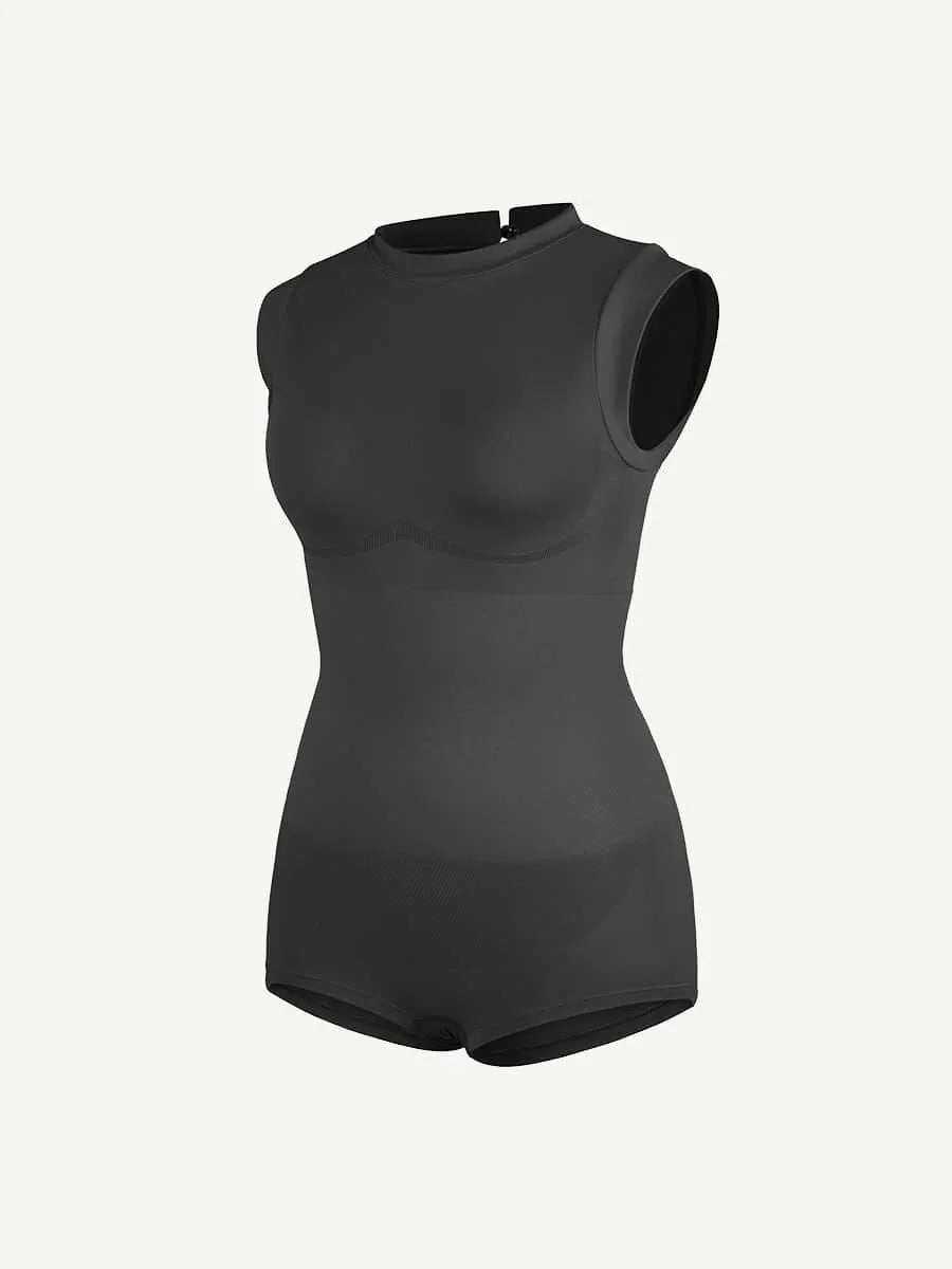 Seamless Cap Sleeve Bodysuit for Waist and Abdomen Shaping Shapewear -