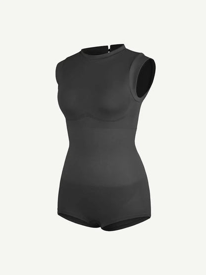 Seamless Cap Sleeve Bodysuit for Waist and Abdomen Shaping Shapewear -