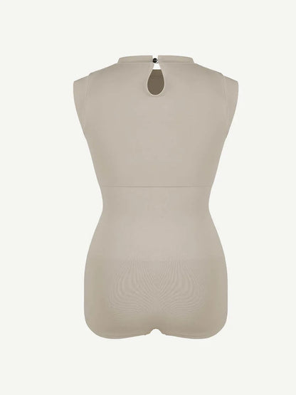 Seamless Cap Sleeve Bodysuit for Waist and Abdomen Shaping Shapewear -