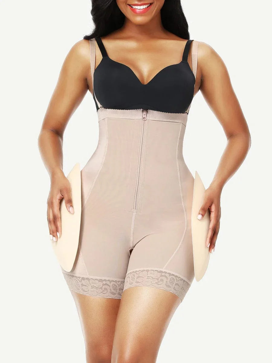 Wholesale Butt Lifter High Waist Lace Removable Pads Firm Compression -
