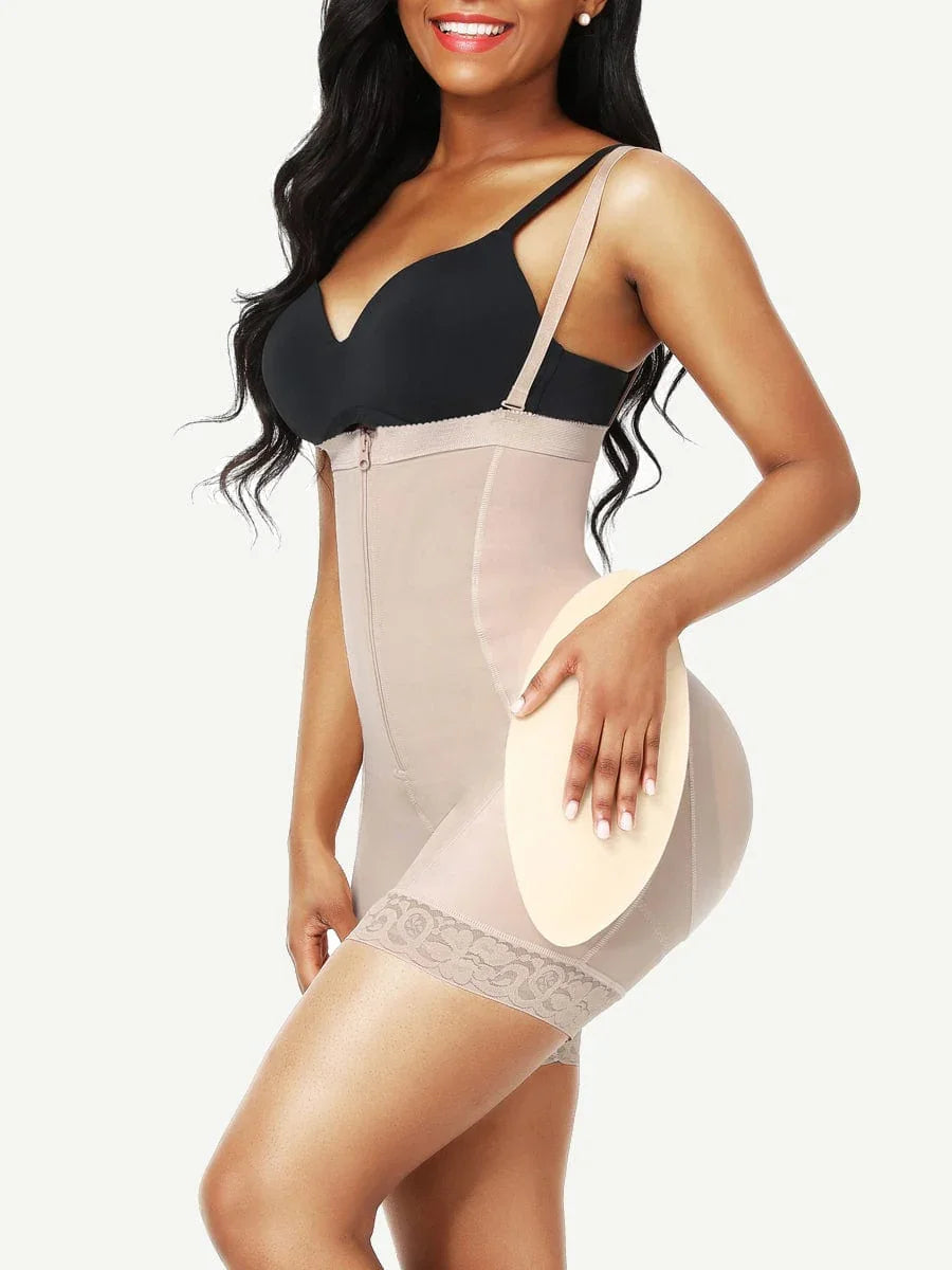 Wholesale Butt Lifter High Waist Lace Removable Pads Firm Compression -