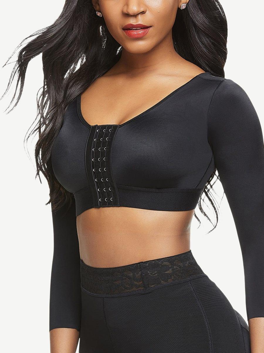 Wholesale Post-surgical Crop Shapewear 3-Row Hooks Plus Size Instantly Slims -