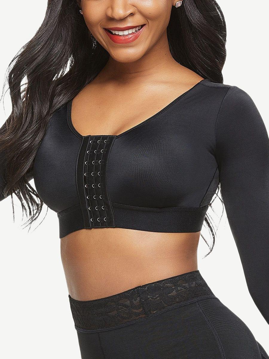 Wholesale Post-surgical Crop Shapewear 3-Row Hooks Plus Size Instantly Slims -