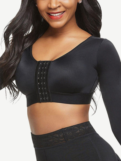 Wholesale Post-surgical Crop Shapewear 3-Row Hooks Plus Size Instantly Slims -