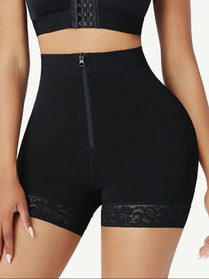 Wholesale Front Zipper Butt Lifter Shorts High Waist Curve-Creating -