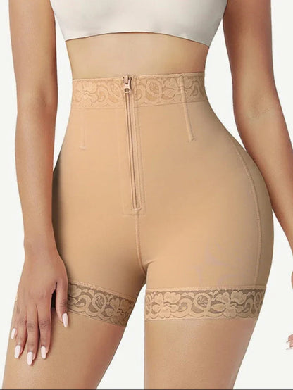 Wholesale Front Zipper Butt Lifter Shorts High Waist Curve-Creating -