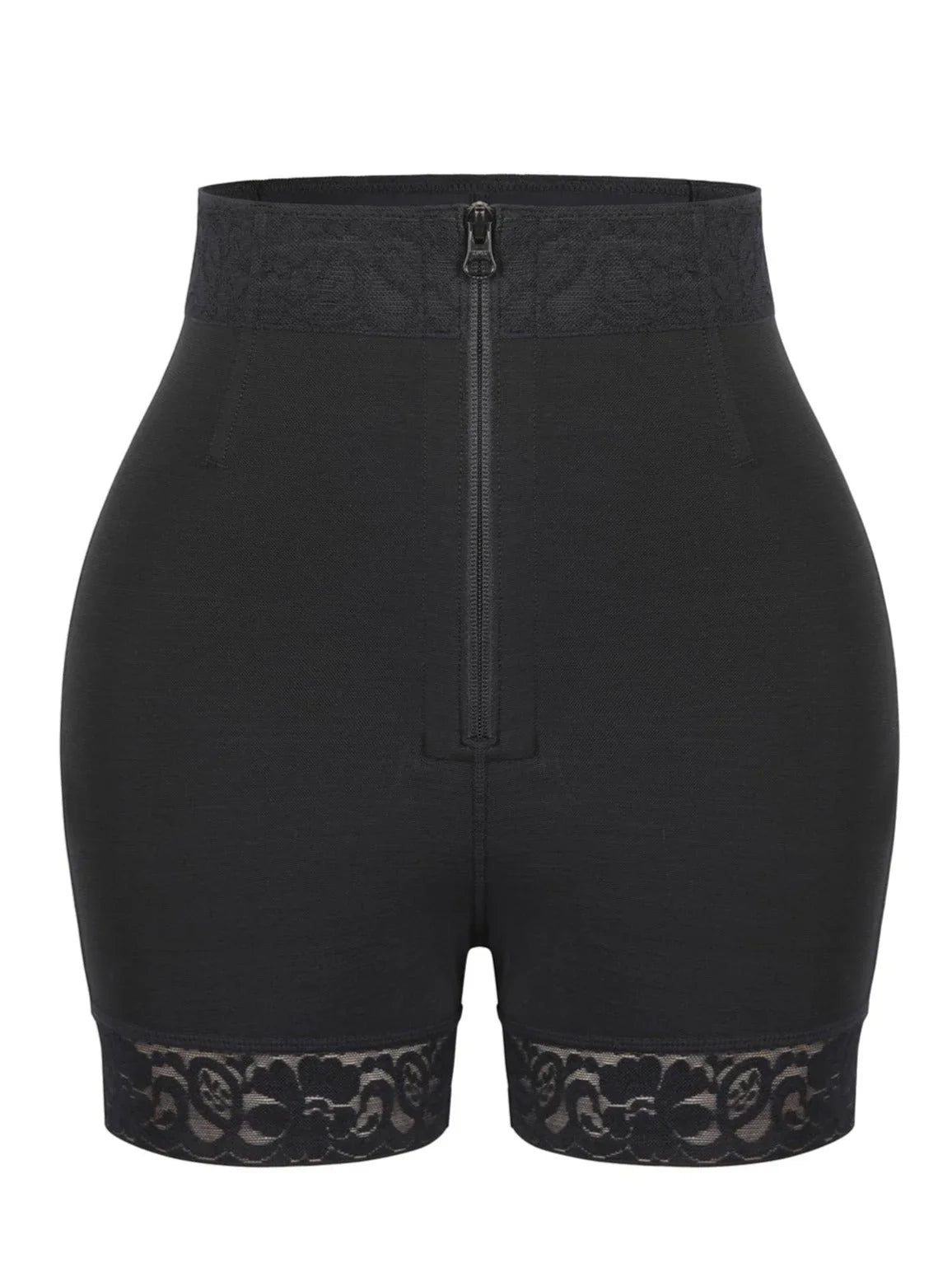Wholesale Front Zipper Butt Lifter Shorts High Waist Curve-Creating -