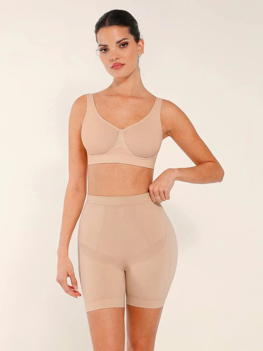 Seamless Slimming Mid-Waist Tummy Control Boyshorts Panties -