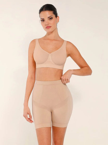 Seamless Slimming Mid-Waist Tummy Control Boyshorts Panties -