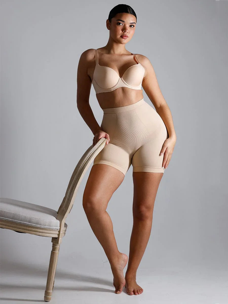 Seamless Slimming Mid-Waist Tummy Control Boyshorts Panties -
