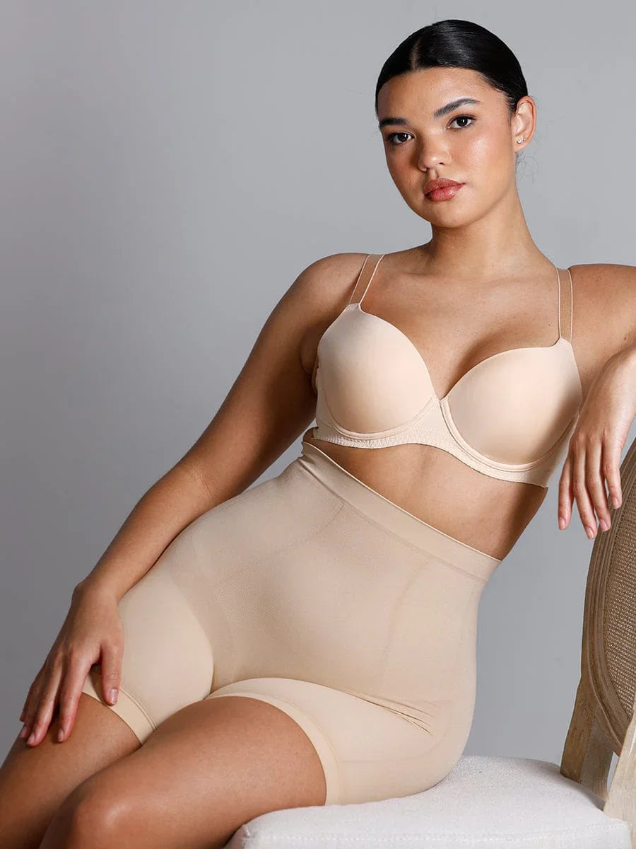 Seamless Slimming Mid-Waist Tummy Control Boyshorts Panties -