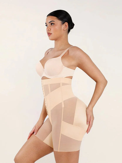 High-Waisted Shaping Briefs Breathable Mesh Waist & Abdomen Control Butt Lifter -