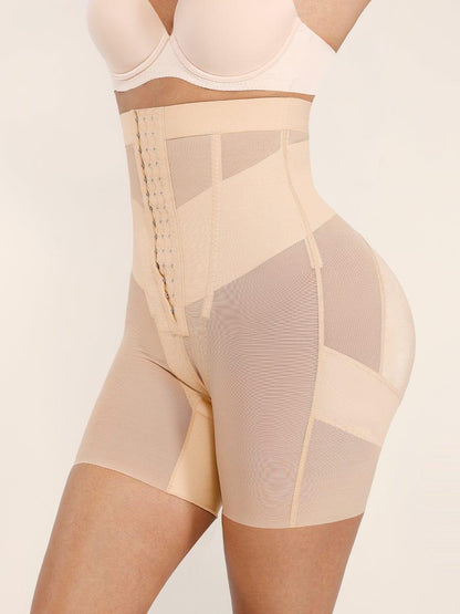 High-Waisted Shaping Briefs Breathable Mesh Waist & Abdomen Control Butt Lifter -