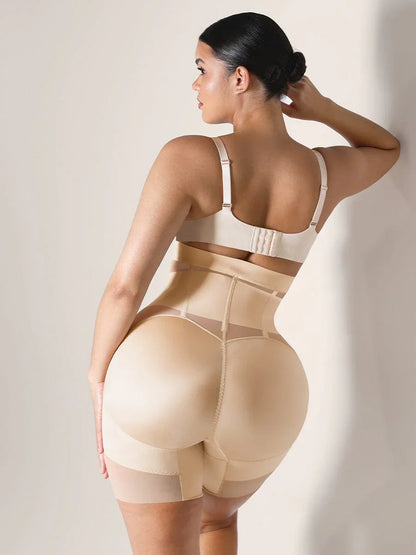 High-Waisted Shaping Briefs Breathable Mesh Waist & Abdomen Control Butt Lifter -