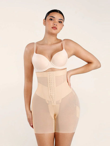 High-Waisted Shaping Briefs Breathable Mesh Waist & Abdomen Control Butt Lifter -