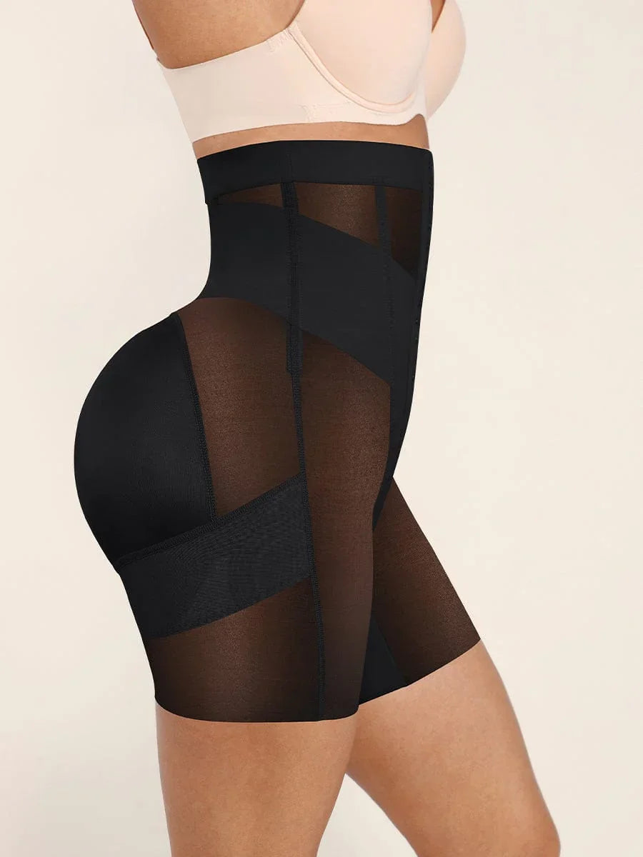 High-Waisted Shaping Briefs Breathable Mesh Waist & Abdomen Control Butt Lifter -