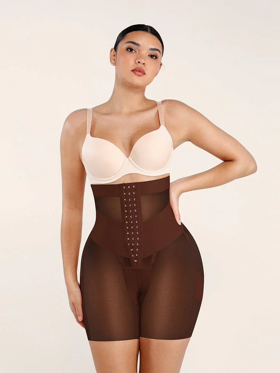 High-Waisted Shaping Briefs Breathable Mesh Waist & Abdomen Control Butt Lifter -