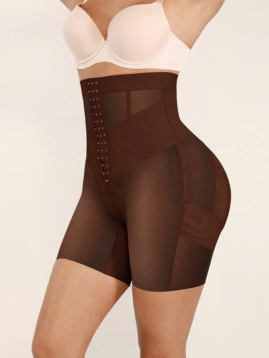 High-Waisted Shaping Briefs Breathable Mesh Waist & Abdomen Control Butt Lifter -