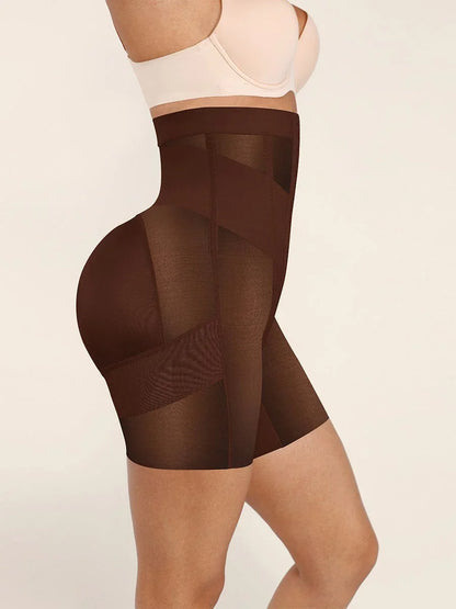 High-Waisted Shaping Briefs Breathable Mesh Waist & Abdomen Control Butt Lifter -