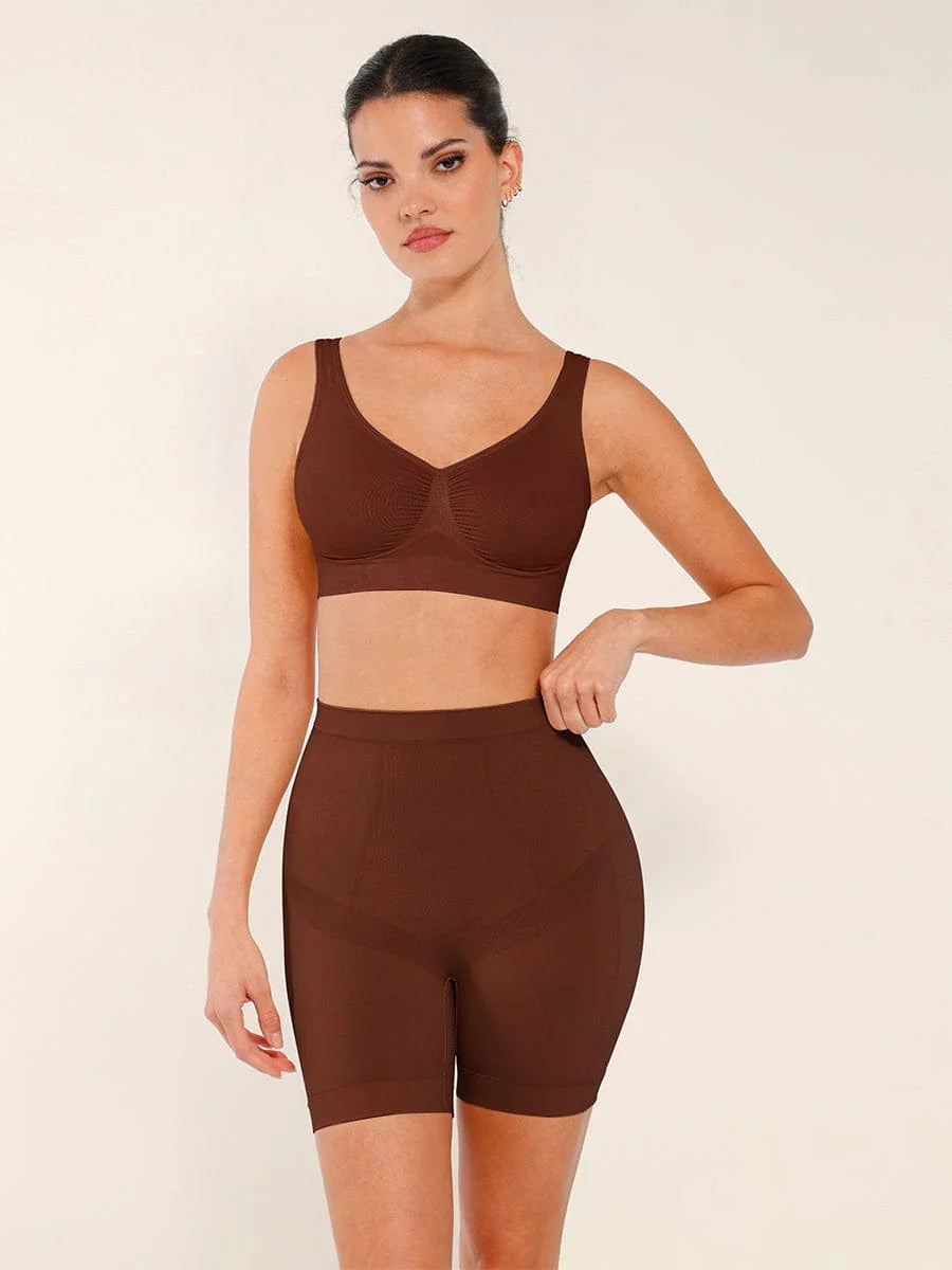 Seamless Slimming Mid-Waist Tummy Control Boyshorts Panties -
