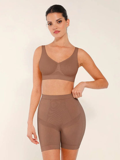 Seamless Slimming Mid-Waist Tummy Control Boyshorts Panties -