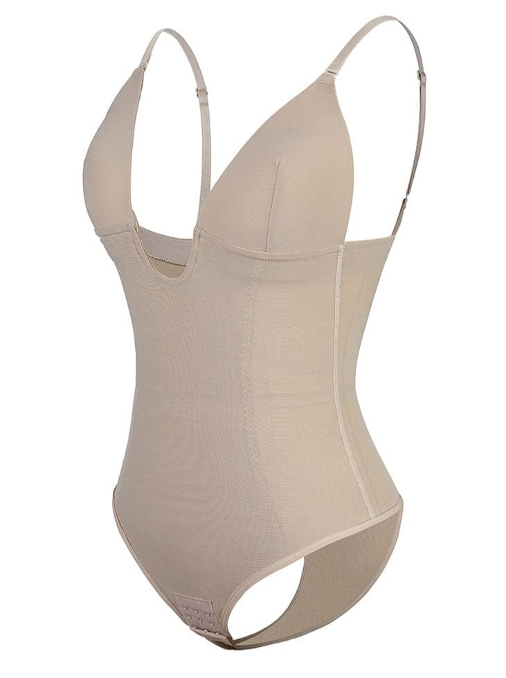 Low-Back Bridal Thong Shapewear Bodysuit