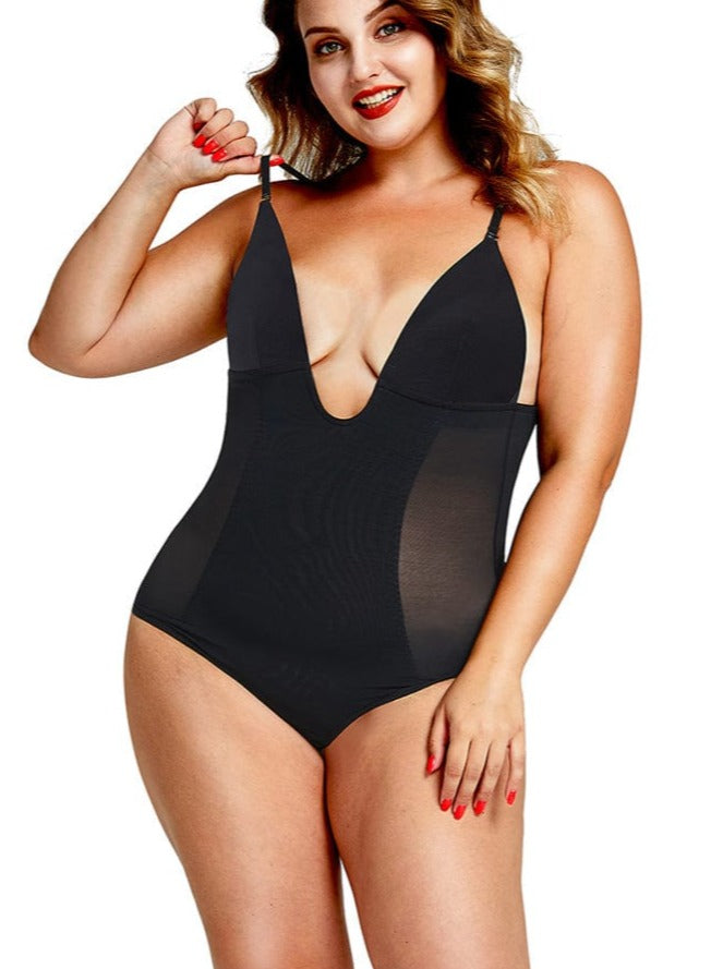 Low-Back Bridal Thong Shapewear Bodysuit