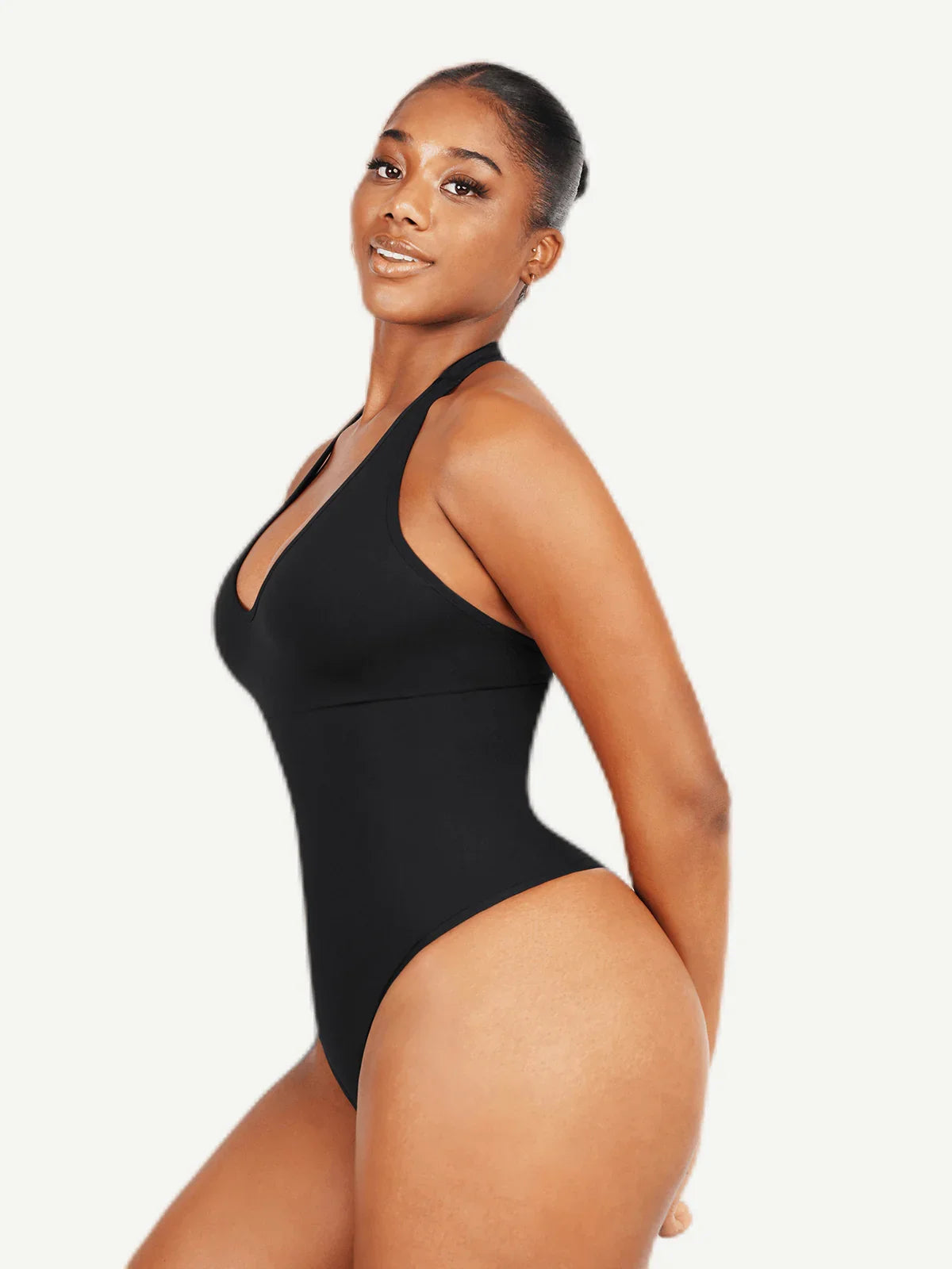 Seamless Hanging Neck Bodysuit Shapewear -